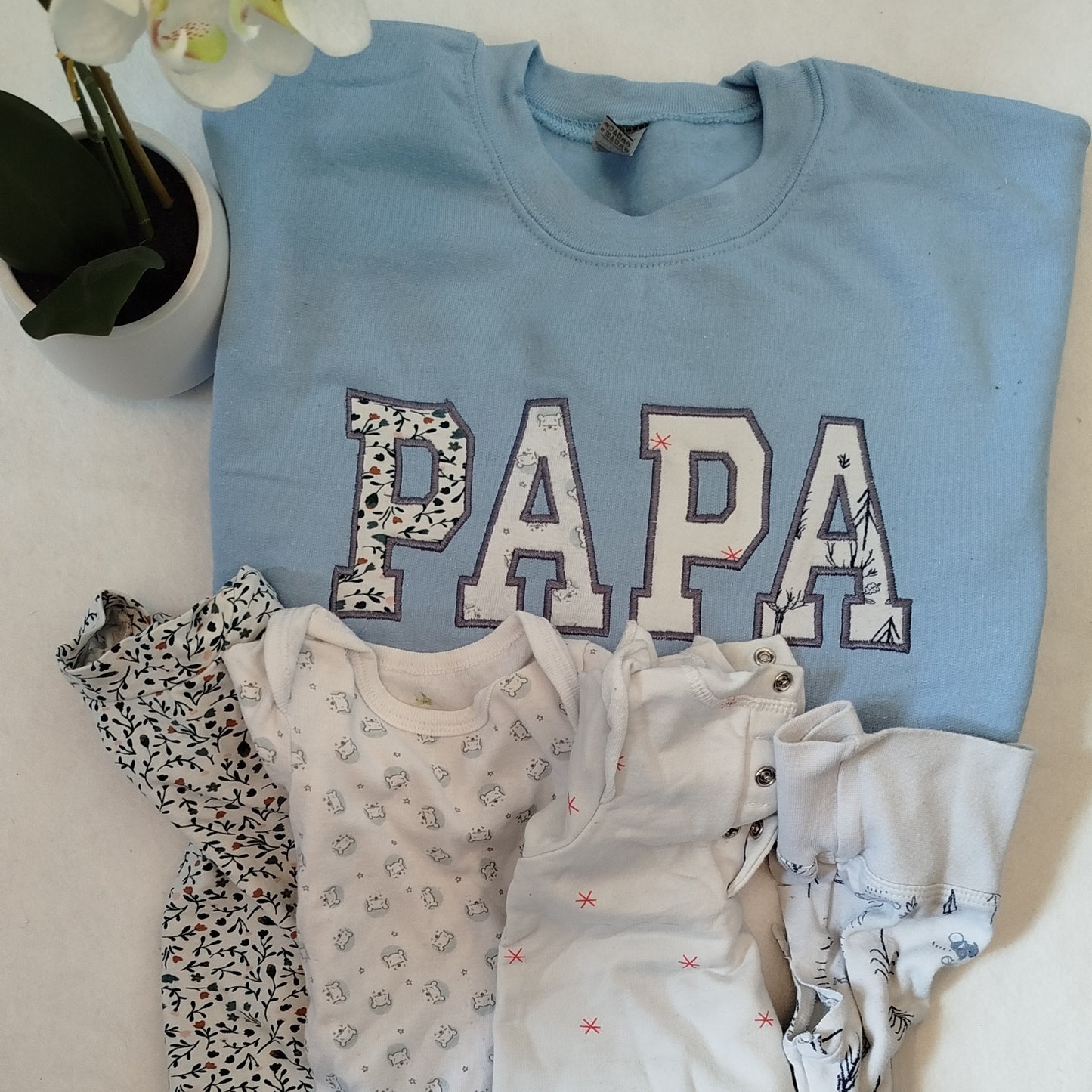 Pull souvenir Bleu bébé