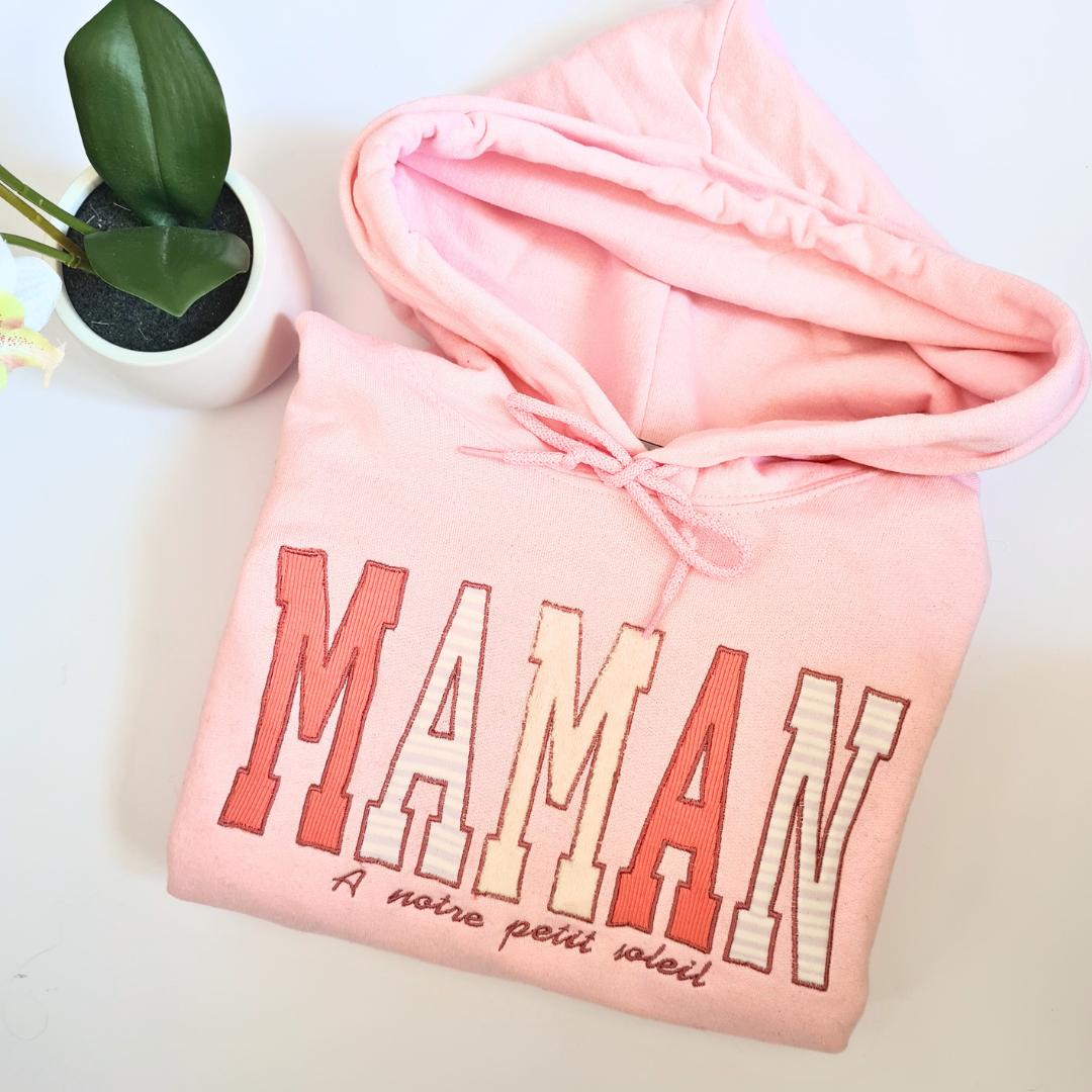 Pull à capuche souvenir Rose