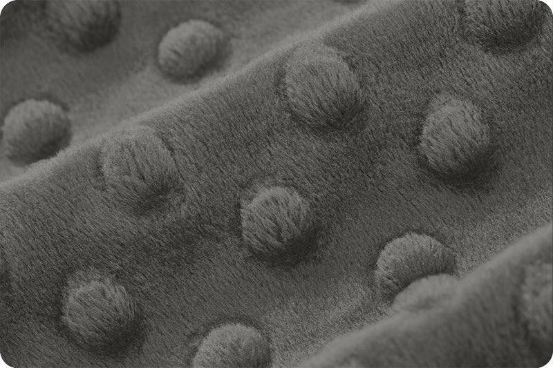 Minky à pois Cendre