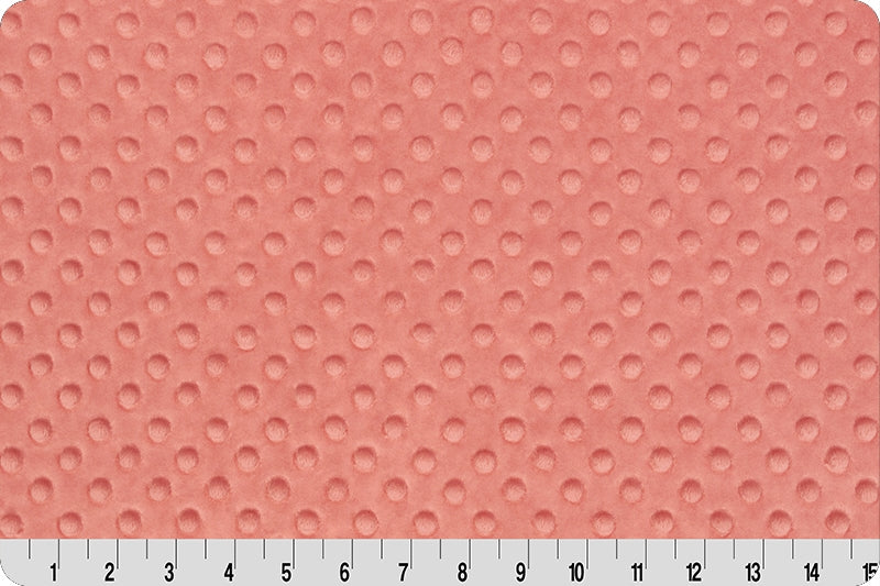 Minky à pois Corail