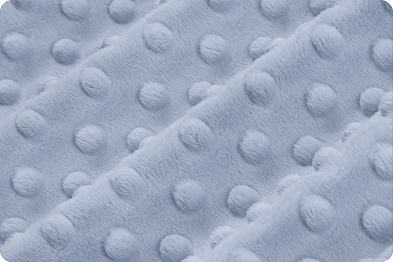 Minky à pois Dusty Bleu