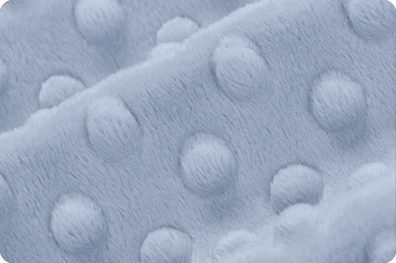 Minky à pois Dusty Bleu