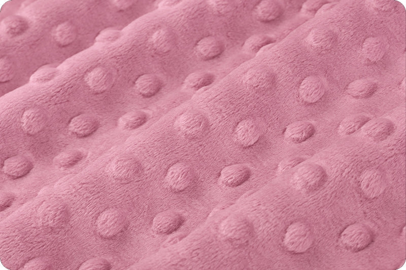 Minky à pois Dusty rose