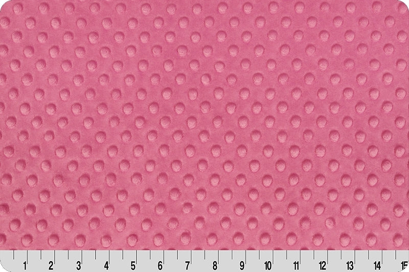 Minky à pois Rose foncé