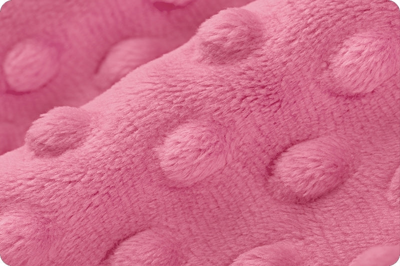 Minky à pois Rose foncé