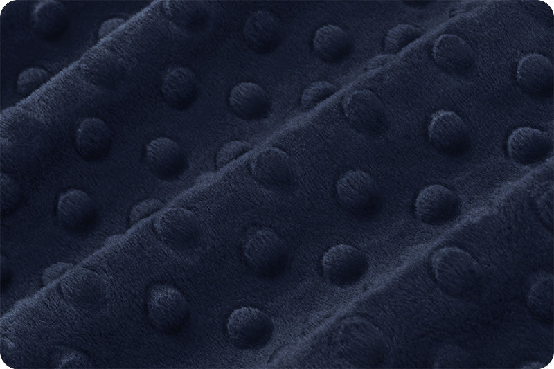 Minky à pois Bleu Nuit