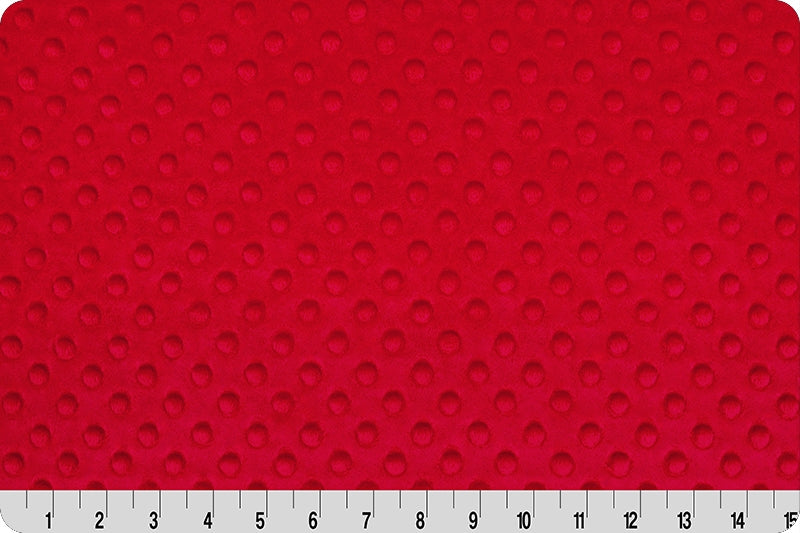 Minky à pois Rouge