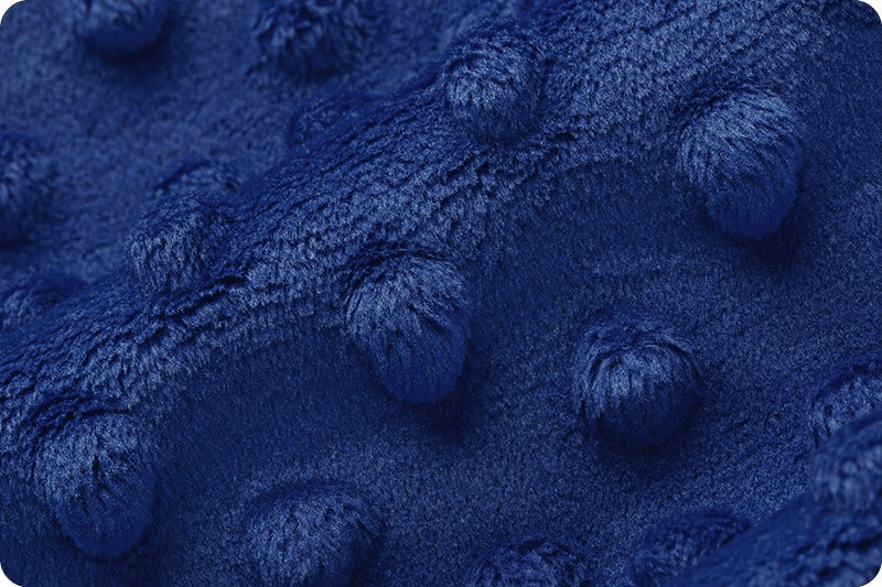 Minky à pois Bleu Royal