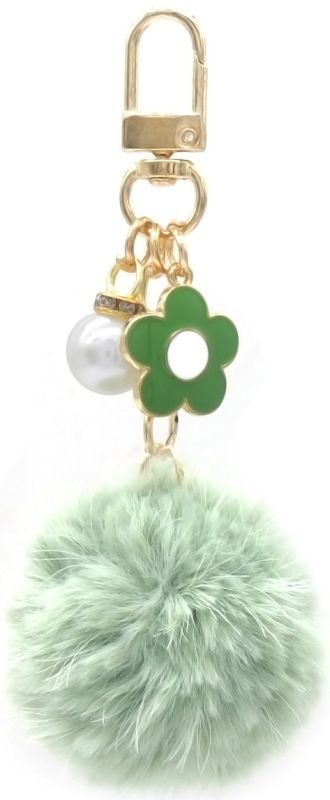 Porte-clef doux vert menthe 4,5cm