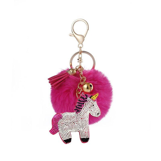 Porte-clef licorne rose 9cm
