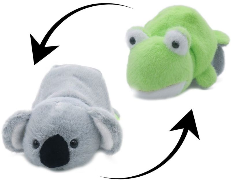Peluche réversible koala / grenouille 25cm